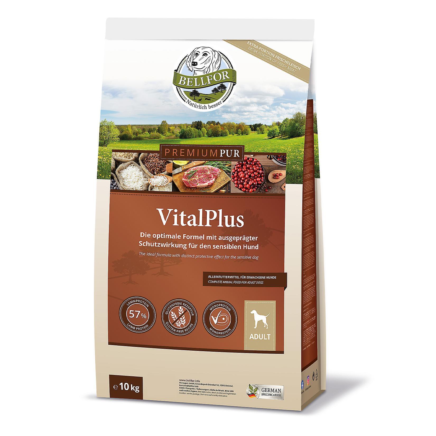 Bellfor PREMIUM PUR VitalPlus Gluten-Free Dry Lamb Food for Dogs with Omega 3 and Natural Antioxidants 10 kg