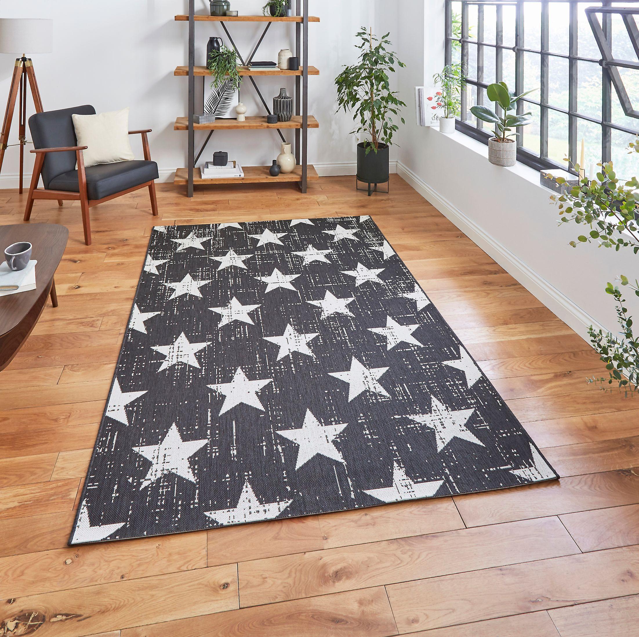 Rugs Direct Online Ltd Santa Monica 48648 Black White Rectangle Rugs Modern Rugs 160.00 X 230.00cm