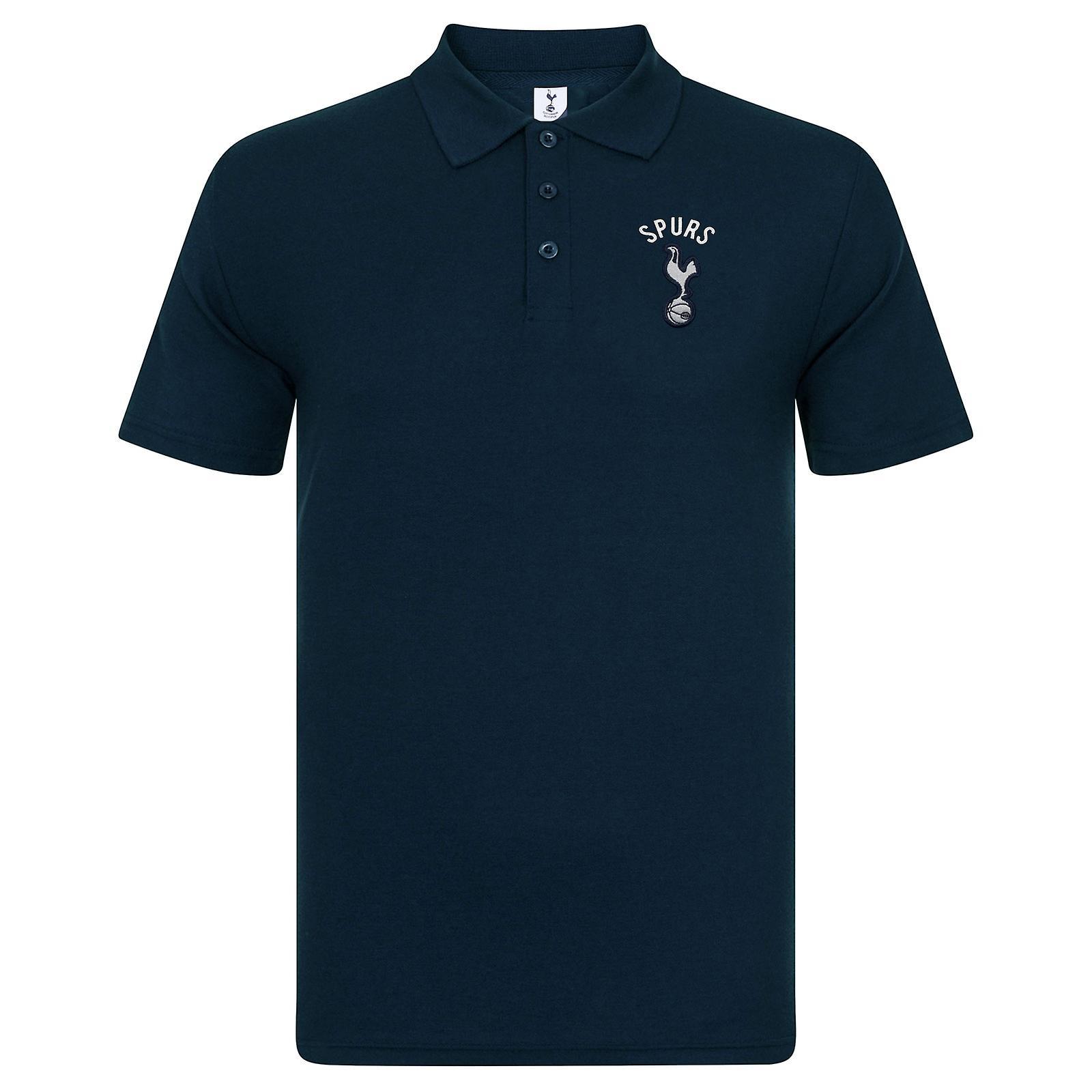 Tottenham Hotspur FC Tottenham Hotspur Mens Polo Shirt Crest OFFICIAL Football Gift Navy Blue Medium