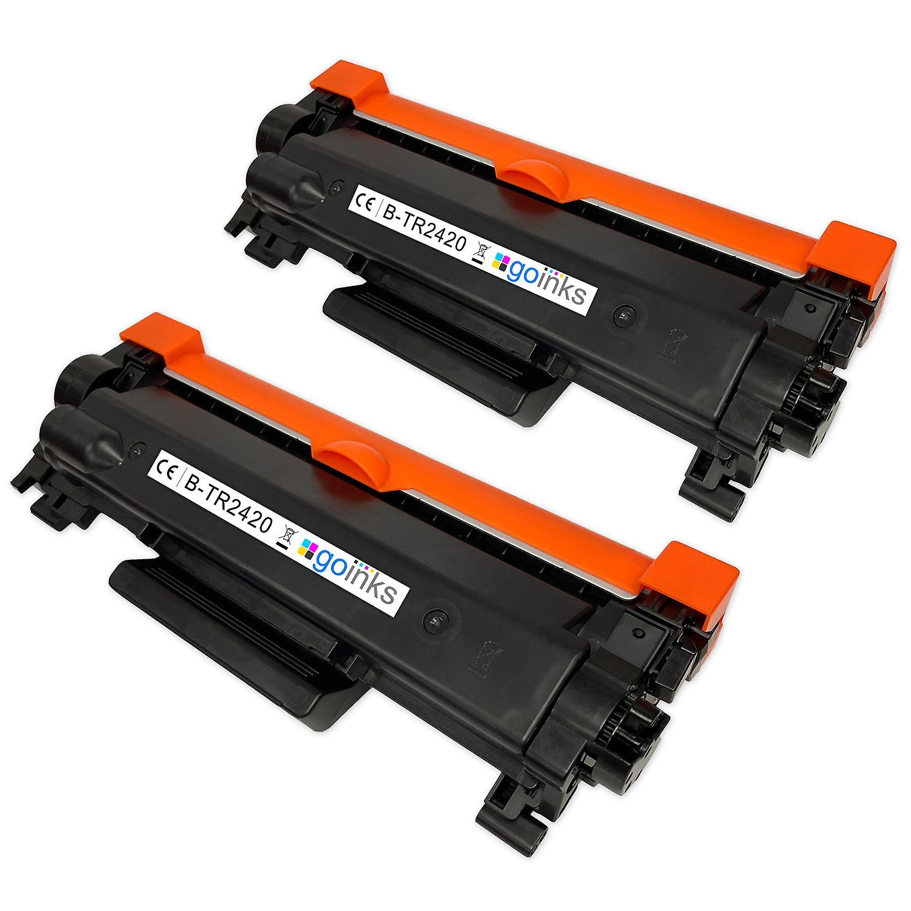 2 Go Inks Black Laser Toner Cartridges to replace Brother TN2420 Compatible / non-OEM for Brother DCP, MFC & HL Printers