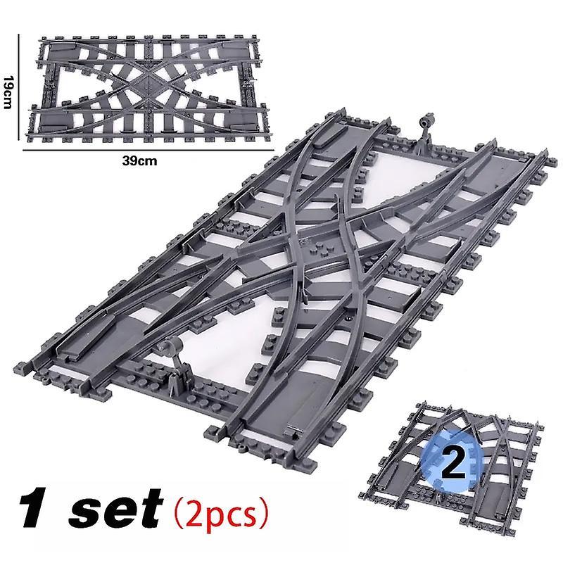 Renekton New City Trains Flexible Tracks Soft Straight Curved Rails Switch Building Block Creative Models Railways Toys For Kids Gifts Train Tracks...