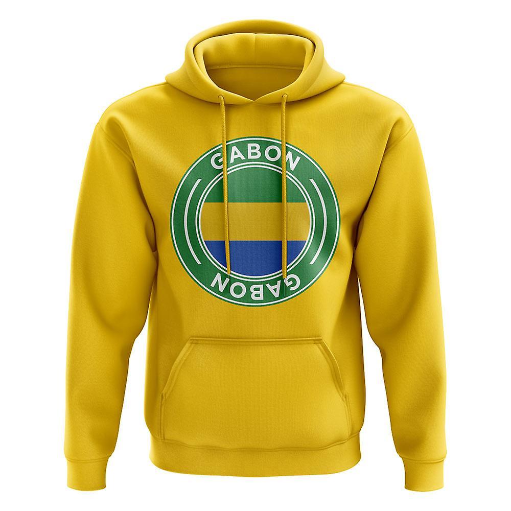 UKSoccerShop Gabon Football Badge Hoodie (Yellow) XSB (3-4 Years)