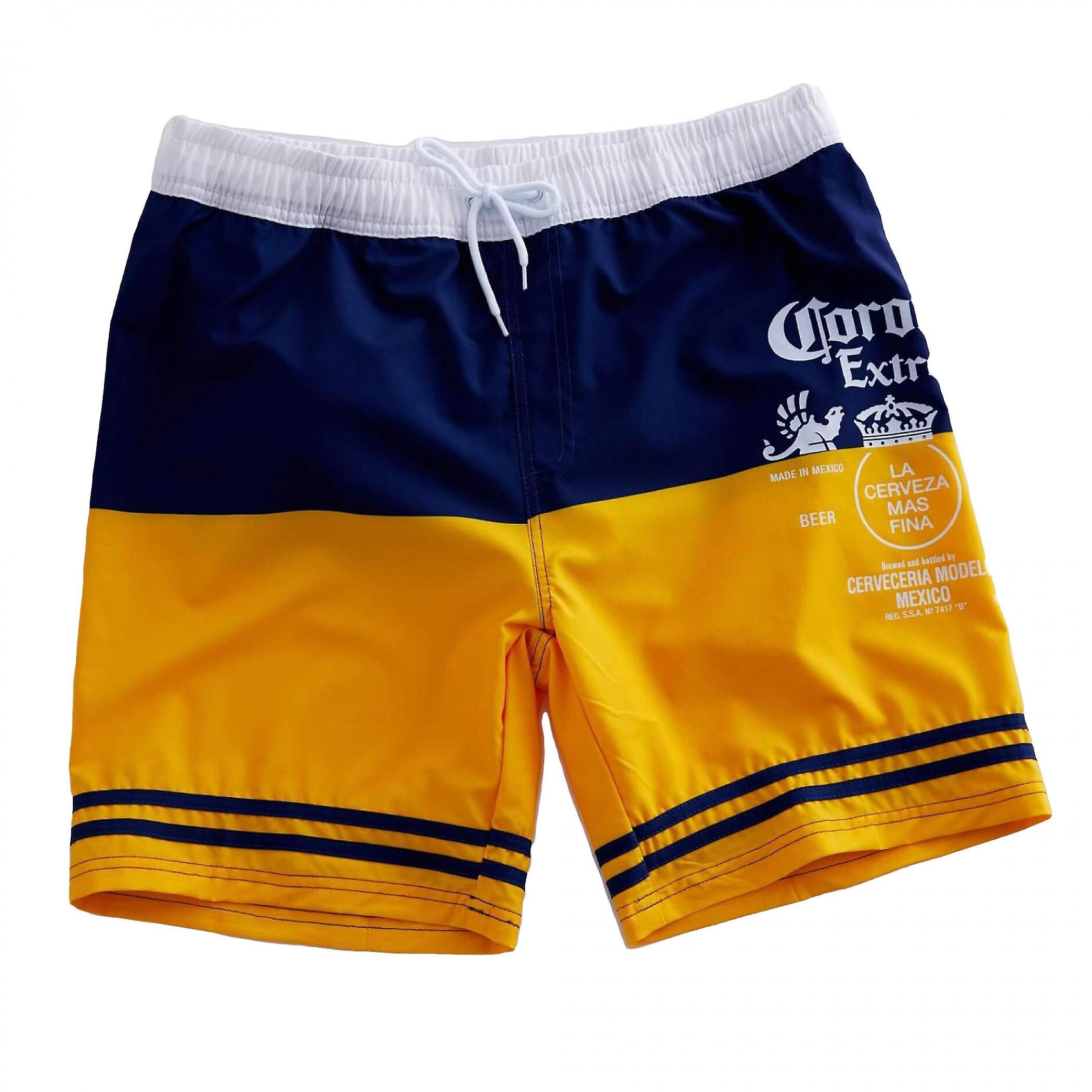 Beers Corona Extra Striped Stretch Board Shorts Multi-Color XXLarge (44-46)