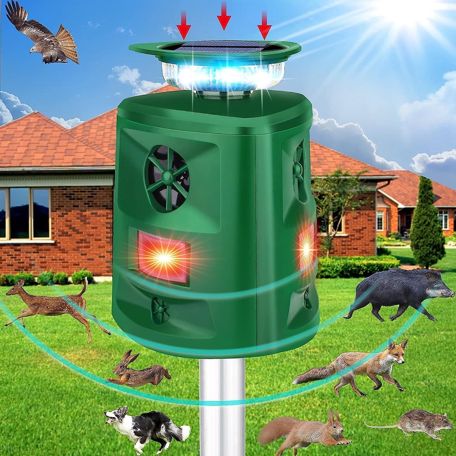 Sucova Outdoor Cat Repeller, 360 Solar Ultrasonic Animal Repellent With Motion Sensor & Led Flashing Light, Cat Scarer 5 Modes Adjustable Waterproo...