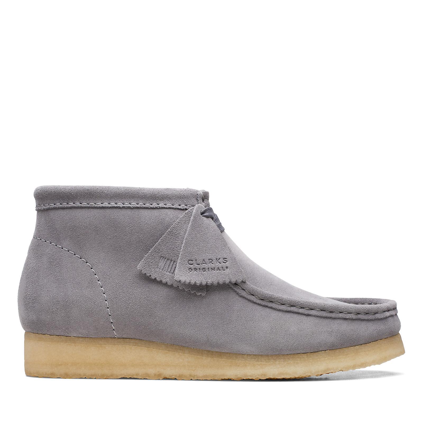 Clarks Adult Mens Wallabee Boot Chukkas Boots Grey Suede US 10