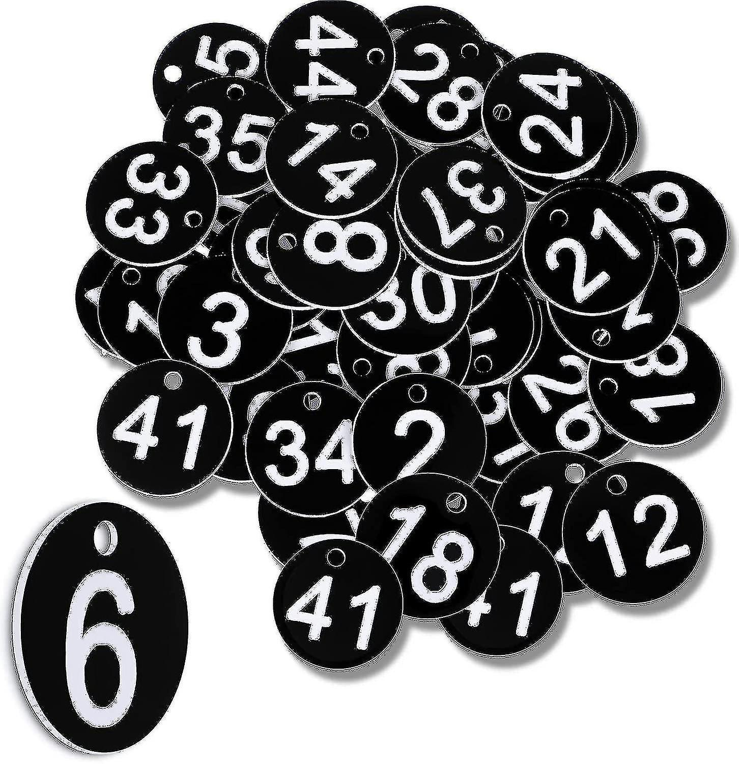 Black Number Tags 1-50 Plastic Numbered Tokens Plastic Table Numbers Numbered - Snngv