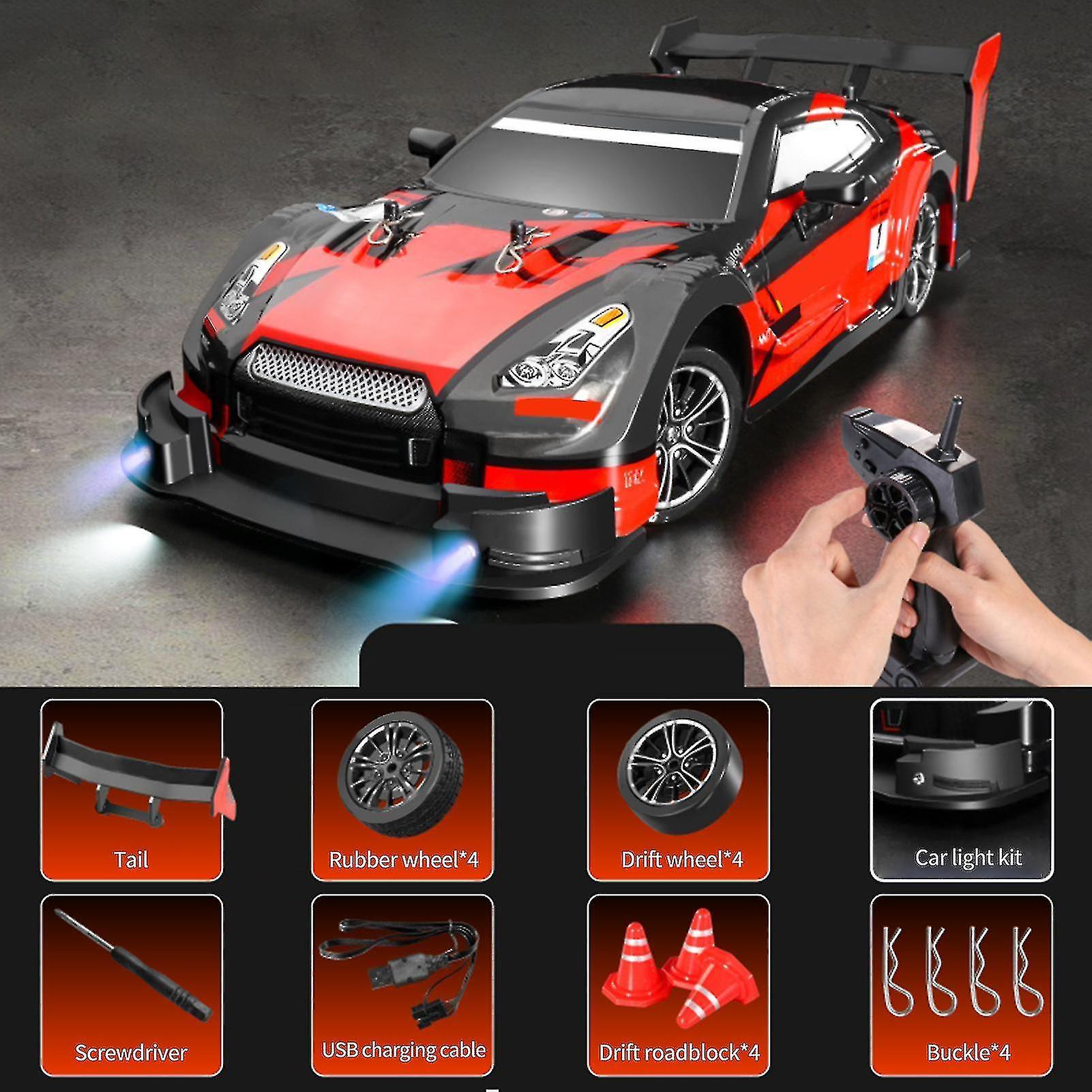 Bxs Rc Drift Car 1/16 - 2.4ghz 4wd, 40km/h High Speed, Kids Gift Rtr red