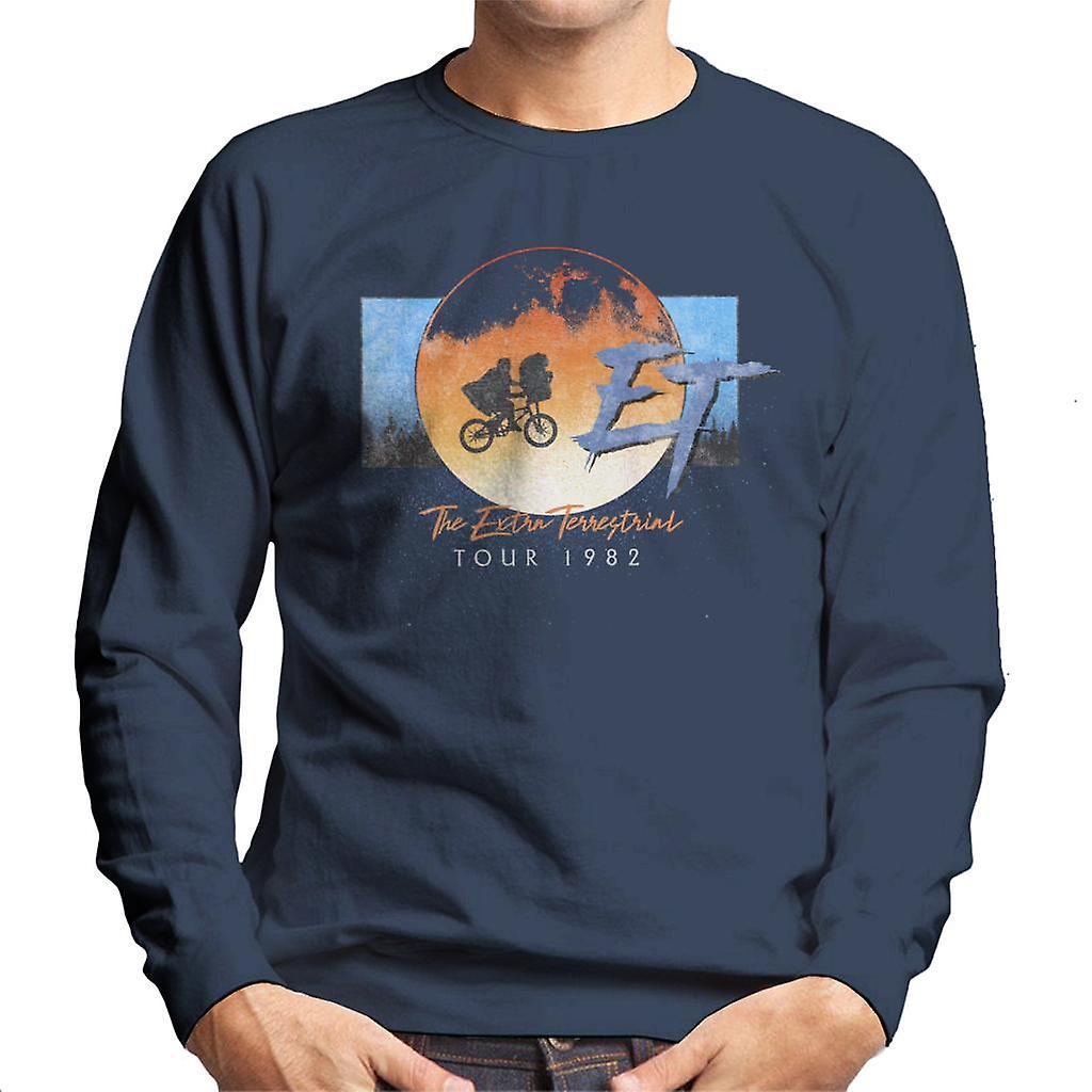 E.T. E.T. The Extra Terrestrial Tour 1982 Classic Shot Men's Sweatshirt Navy Blue X-Large