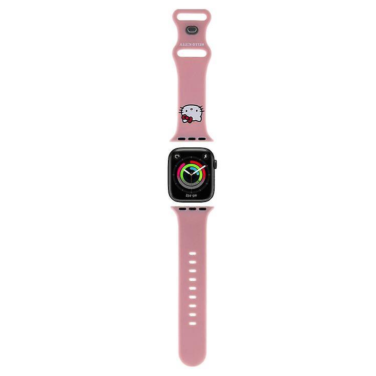 Hello Kitty Liquid Silicone Watches Strap With Kitty Head Logo For Apple Watch 38/40mm - Pink