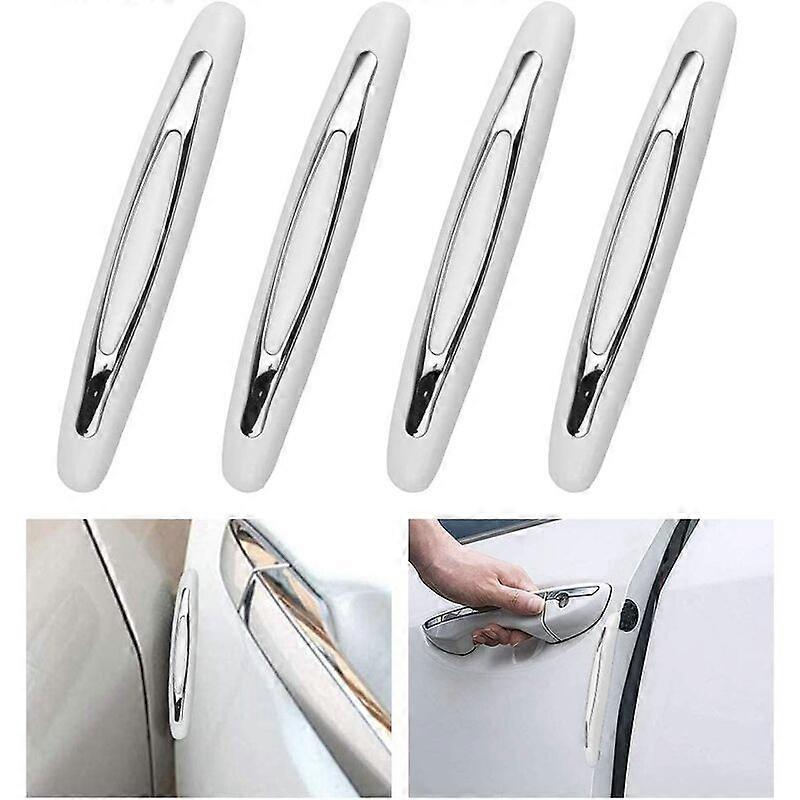 Szsljsm 4 Pcs Car Door Protection in ABS Plating Anti-collision Car Bumper Sticker Anti-rub Waterproof Auto Door Protection for Car Truck SUV Rearv...