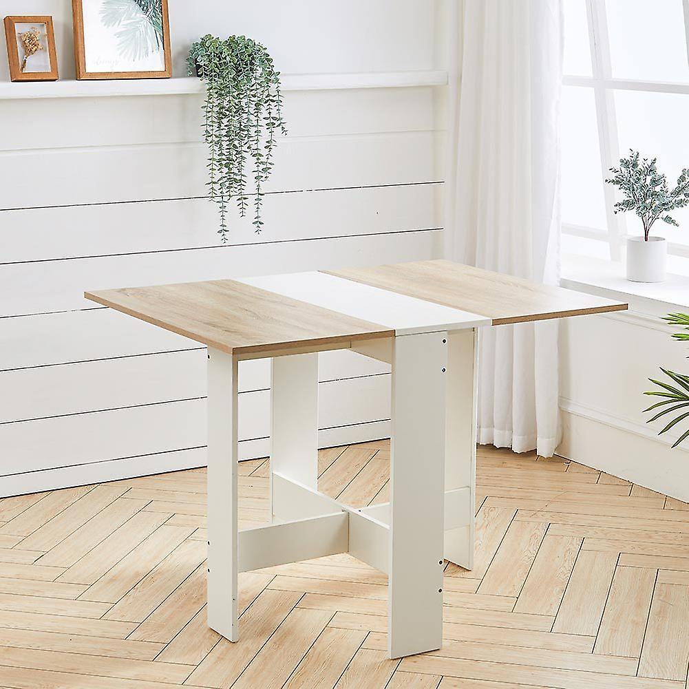 Living And Home Foldable Wooden Dining Table Compact Kitchen Living Room Furniture