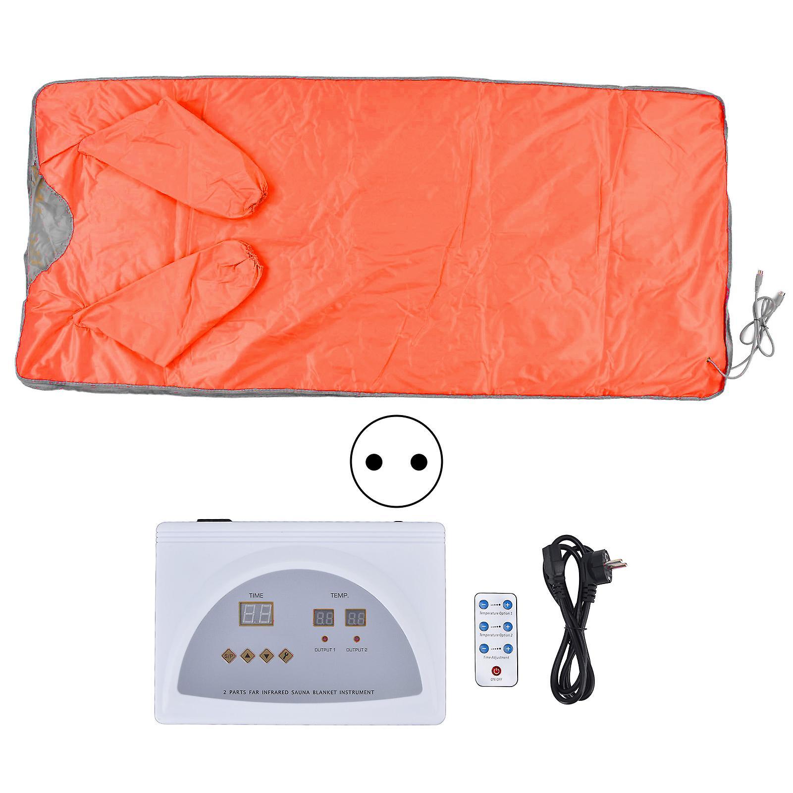 Infrared Sauna Blanket Far Infrared Smart Sauna Blanket 650W - Orange - Acid Sweat Removing - Remote Control - EU Plug 220V