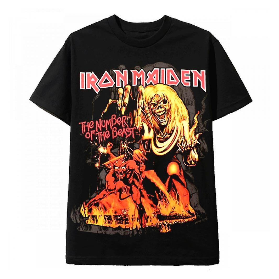 RockShark Vintage Rock T-Shirt Noir Iron Maiden Number Of The Beast Black L