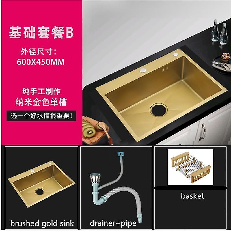 Slowmoose Steel Sink Above Counter With Strainer- Drain Hair Catcher 60x45