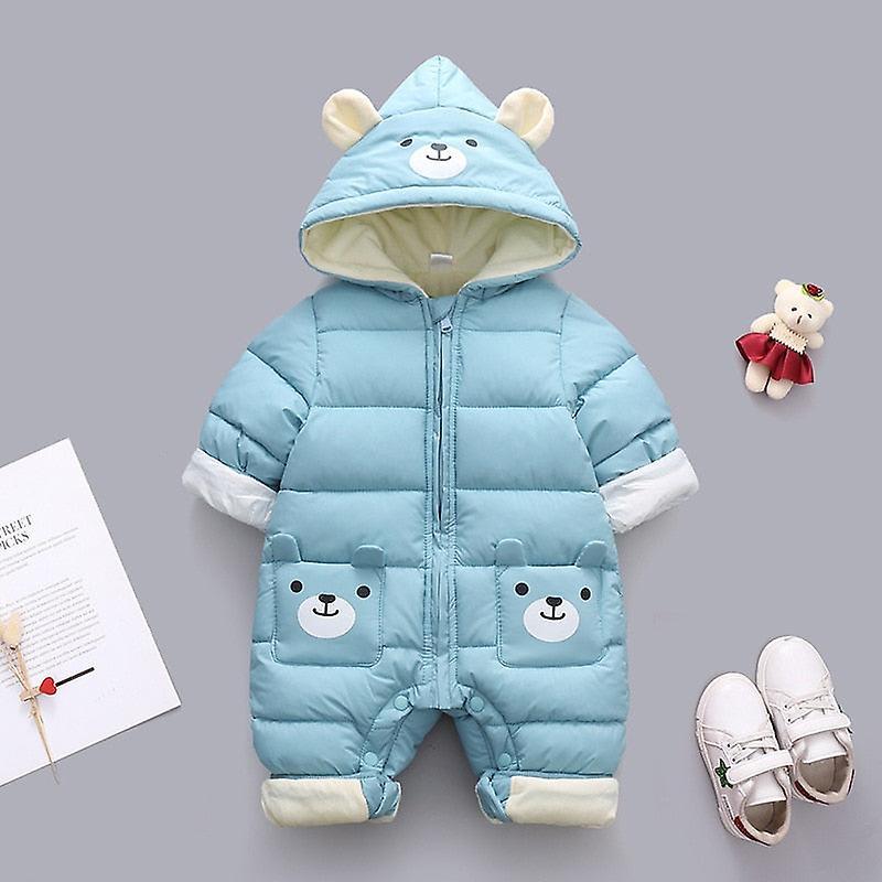 Slowmoose Baby Clothes Winter Hooded, Rompers, Thick Cotton Warm Outfit, Snowsuit 18M / blue4