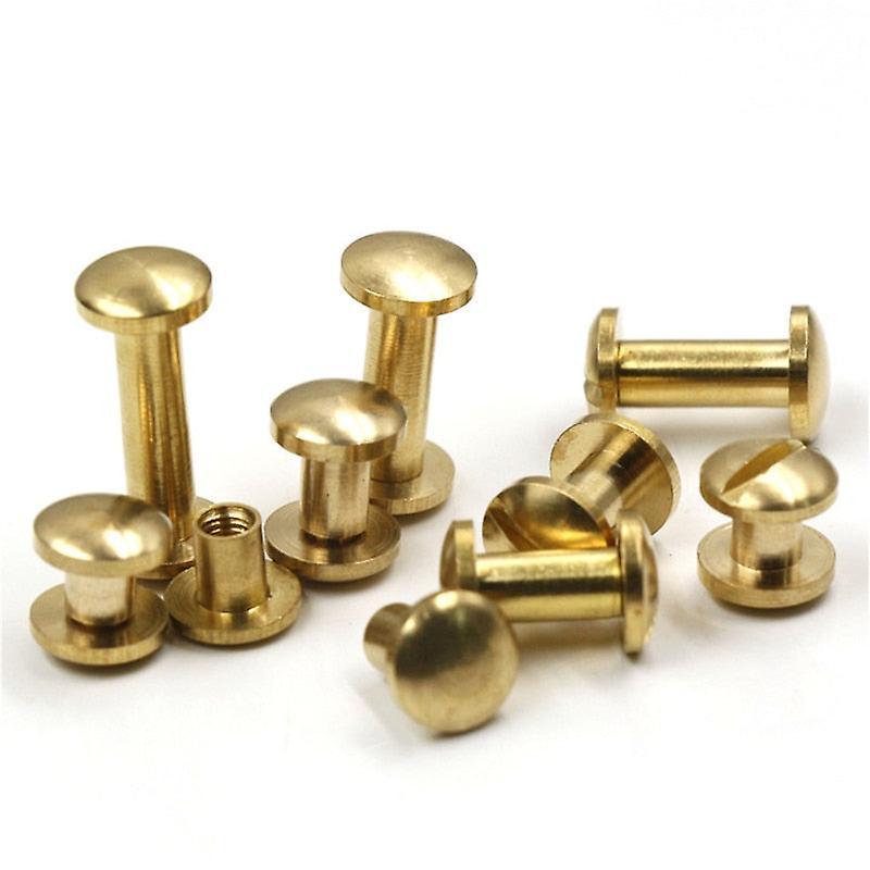 Slowmoose 10pcs Solid Brass Binding Chicago Screws Nail Stud Rivets Diferrent Size 6mm / 10Pcs