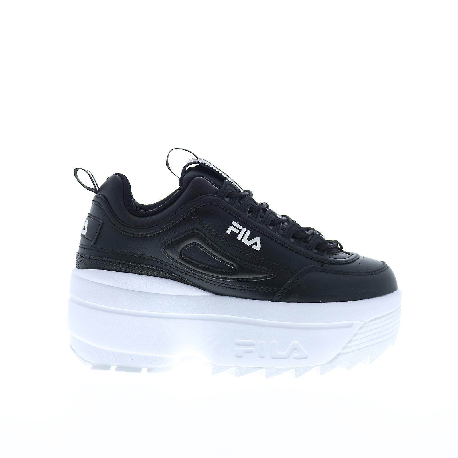 Fila Adult Womens Disruptor II Wedge Lifestyle Sneakers Black White White US 9