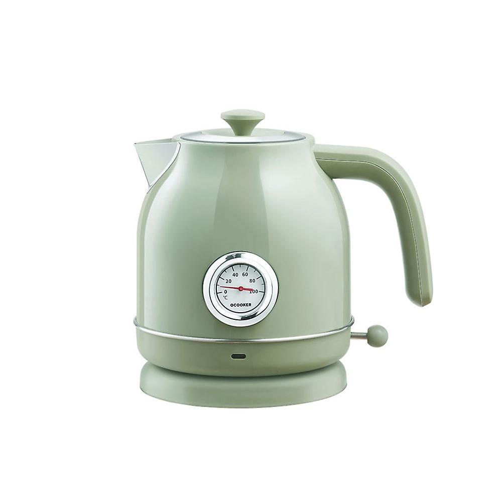 QCOOKER OCOOKER Retro Electric Kettle Stainless Steel Water Kettle with Watch Thermometer Display 1.7L 1800