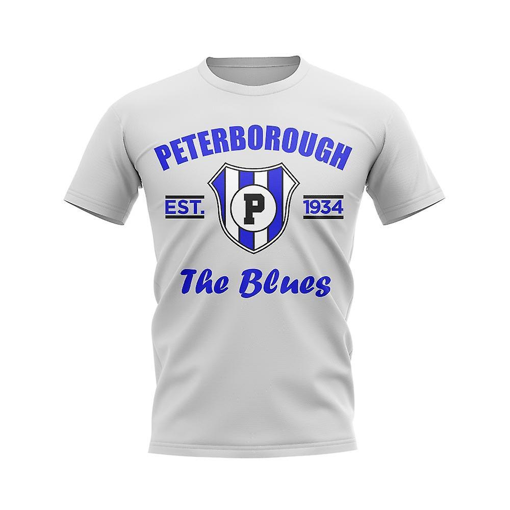 UKSoccerShop Peterborough Established Football T-Shirt (White) Womens XL (Size 16 - 40 inch Chest)