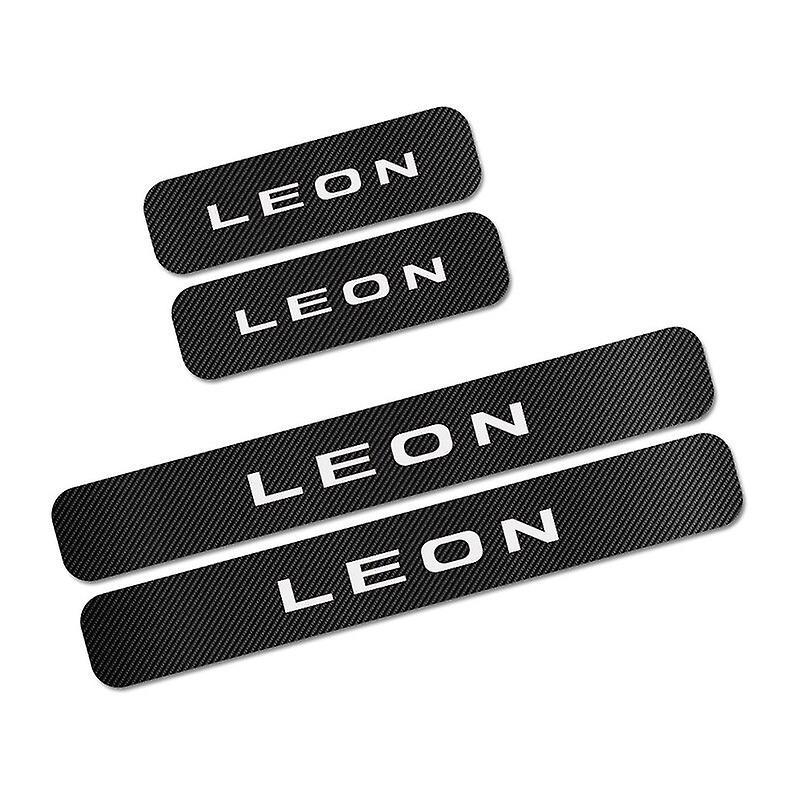 Vehicles Parts 4PCS For Seat Leon MK3 MK2 Car Door Sill Sticker Auto Carbon Fiber Anti-Scratch Decals Decoration Styling Tuning Accessories Vehicle...