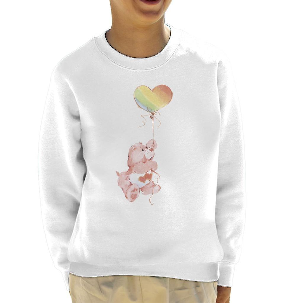 Care Bears Love A Lot Bear Rainbow Balloon Kid's Sweatshirt White X-Large (12-13 yrs)