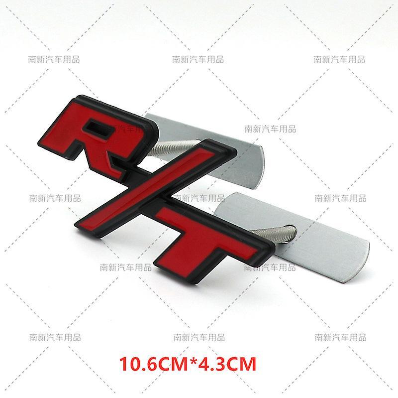 Redkid Metal R/t  Rt  Logo Emblem Badge Car Front Grille Stickers For Dodge Journey Charger Challenger Caliber Nitro Ram Car Styling T-08