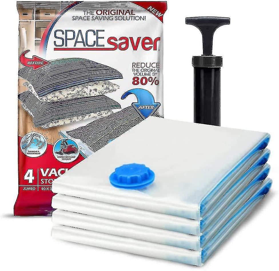 Ssylune Spacesaver Premium Vacuum Storage Bags. 80% More Storage, Hand-pump For Travel, Vacuum Sealer Bag With Double-zip Seal And Triple Seal Turb...