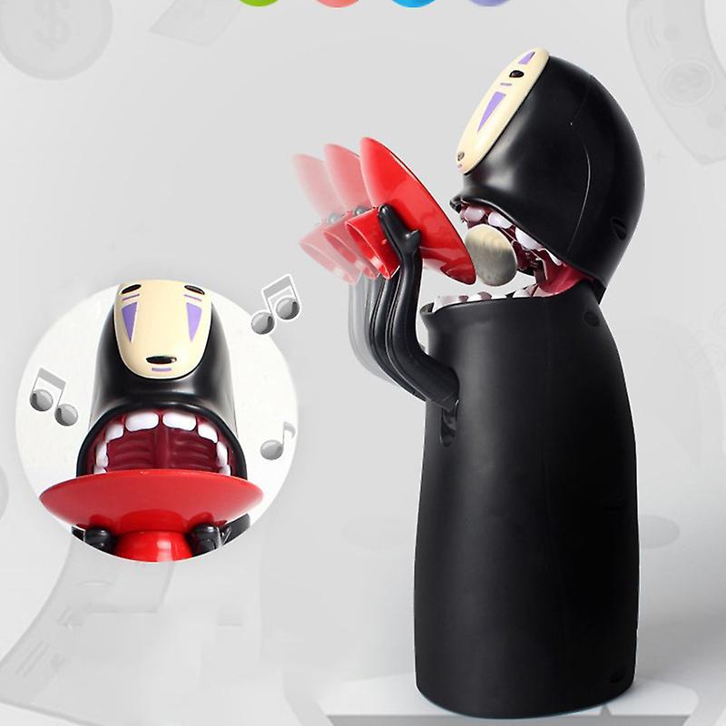 unbrand Spirited Away Faceless Man Piggy Bank Kaonashi Swallow Money Toy Automatic Eat Black 1 Pcs