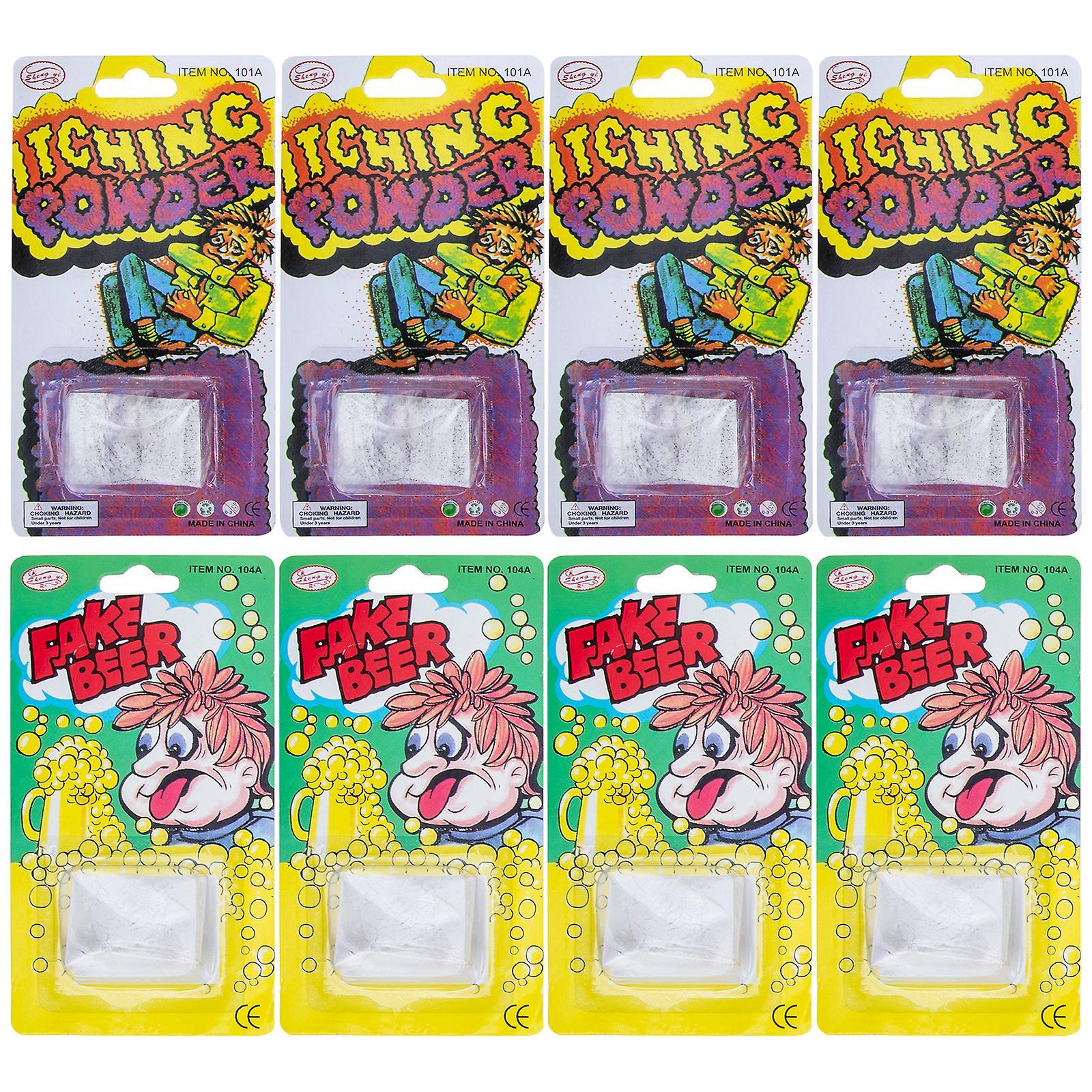 Tinksky 8 Pcs Enchantimals Playset Funny Itching Powder Gag Prank Powders Itching Powder Gag Prank White 14x7.5CM