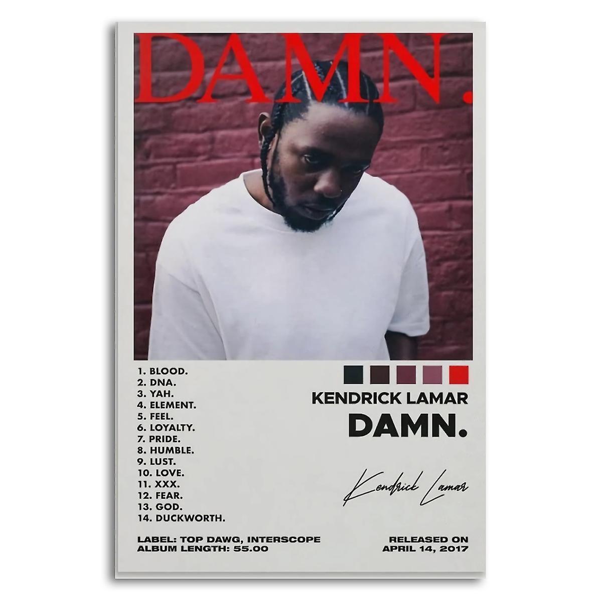 Gamurry Kendrick Lamar - Damn Album Cover Poster Cover Canvas Poster Bedroom Sports Landscape Office Room Perfect for any Room Decor Gift  Posters ...