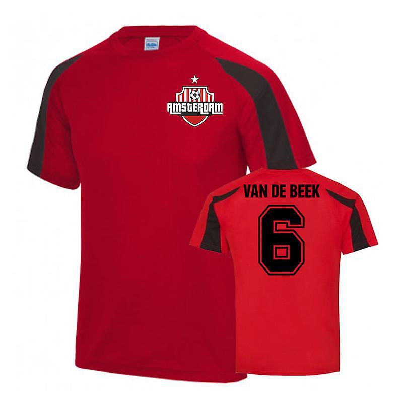 UKSoccerShop Donny van de Beek Ajax Sports Training jersey (Red) XL (45-48 inch)