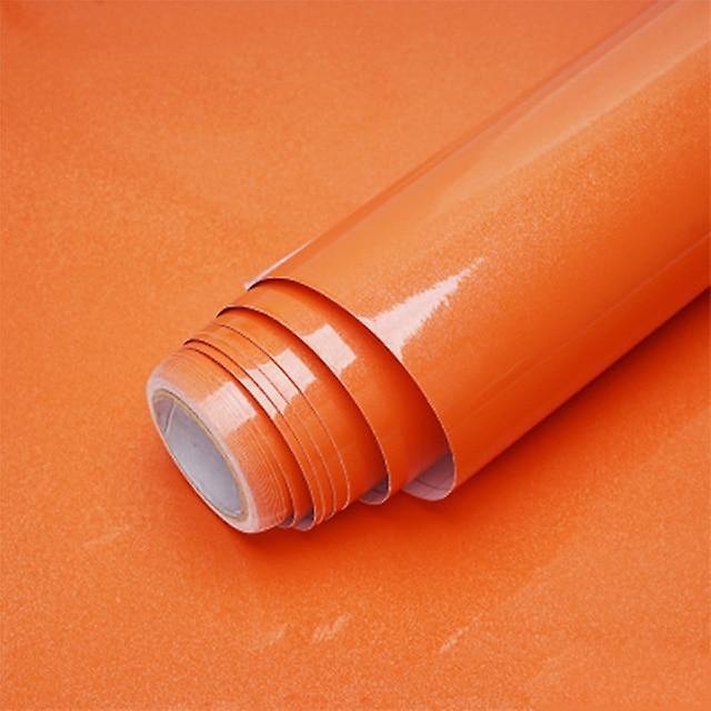 Slowmoose Waterproof Marble Pvc Vinyl Metal Brushed Wallpaper Shiny Orange 40cm x 1m