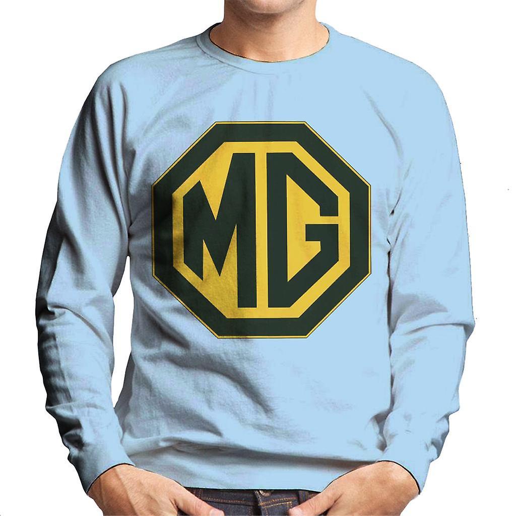 MG Black And Gold Logo British Motor Heritage Men's Sweatshirt Sky Blue X-Large