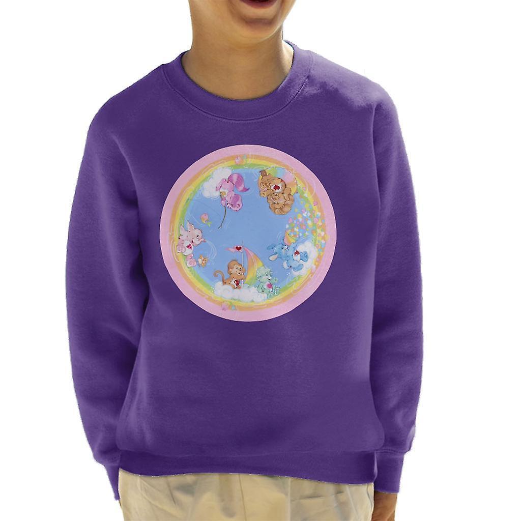 Care Bears Playful Heart Monkey Rainbow Cloud Boat Kid's Sweatshirt Purple Medium (7-8 yrs)