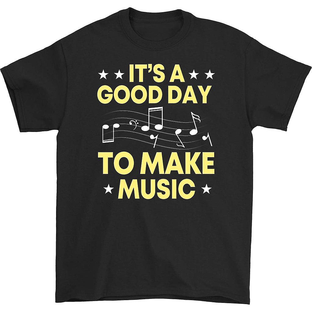 HISHARK It's a good day to make music t-shirt black L