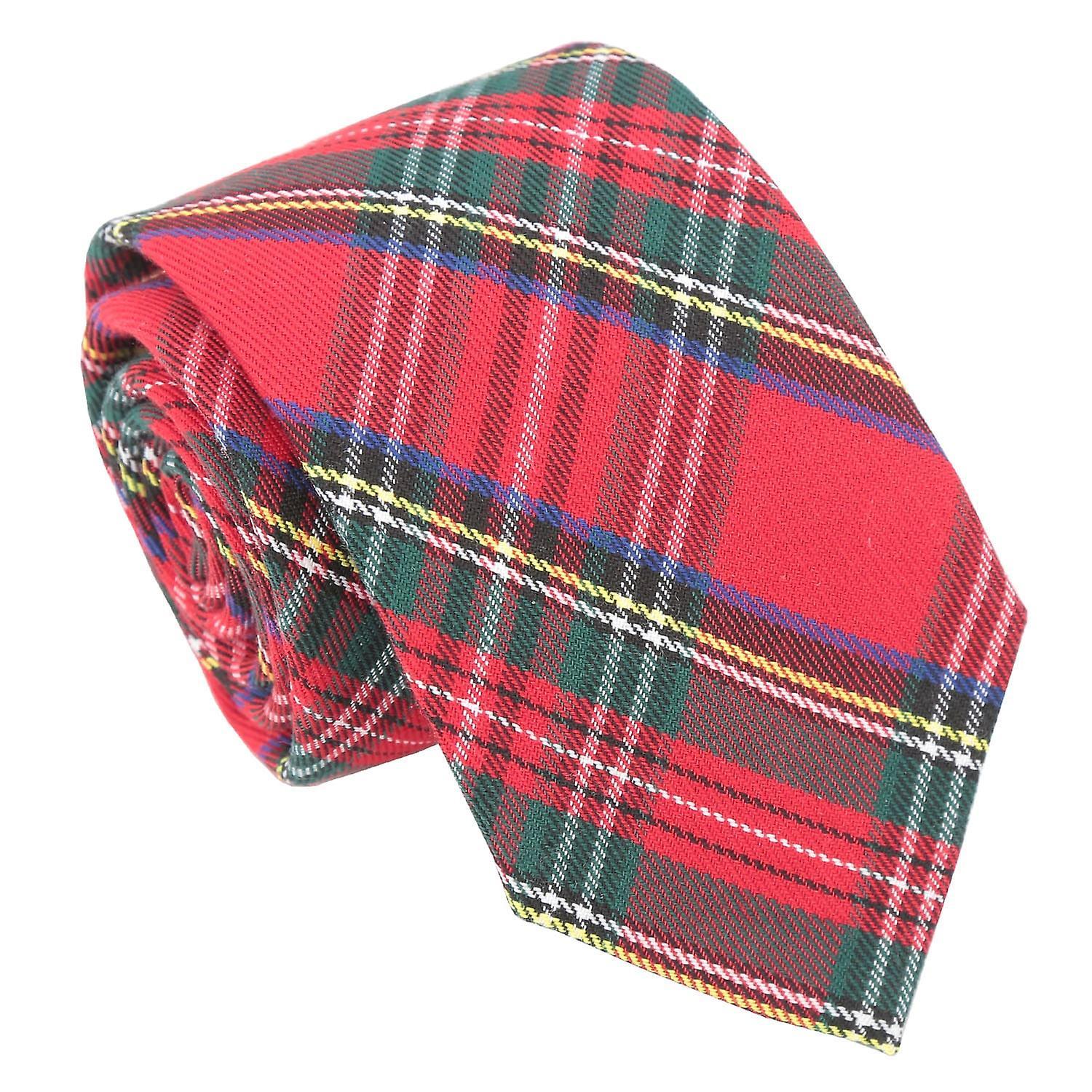 DQT Red Royal Stewart Tartan Plaid Tie