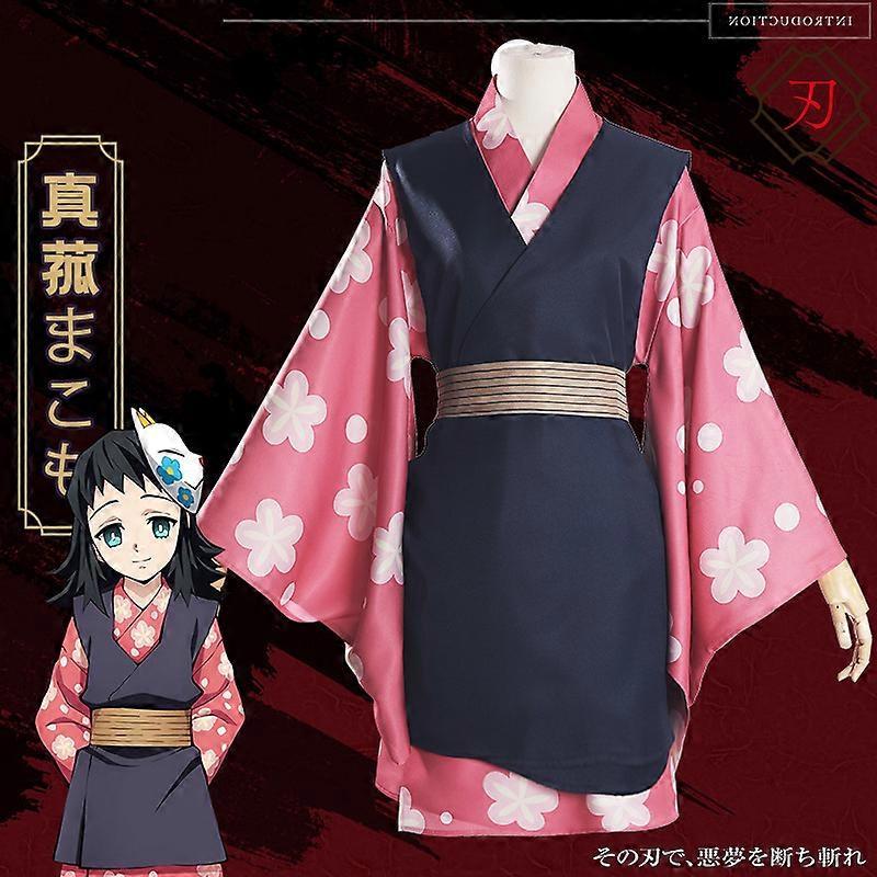 Baiyis Japanese Anime Kimono for Adults Makomo Cosplay Costume Halloween Carnival Party Fancy Dress Without wig XL