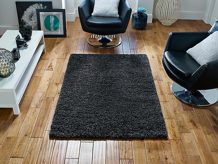 Rugs Direct Online Ltd Serene Charcoal  Rectangle Rugs Plain/Nearly Plain Rugs 60.00 x 120.00cm