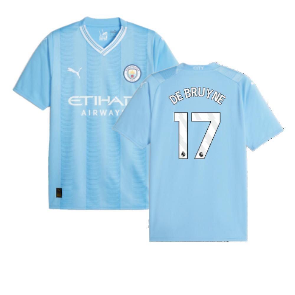 Puma 2023-2024 Man City Home Shirt (DE BRUYNE 17) Blue XL Adults