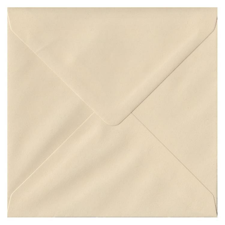 ColorSono Cream Gummed 130mm Square Coloured Cream Envelopes. 100gsm FSC Sustainable Paper. 130mm x 130mm. Banker Style Envelope. 25