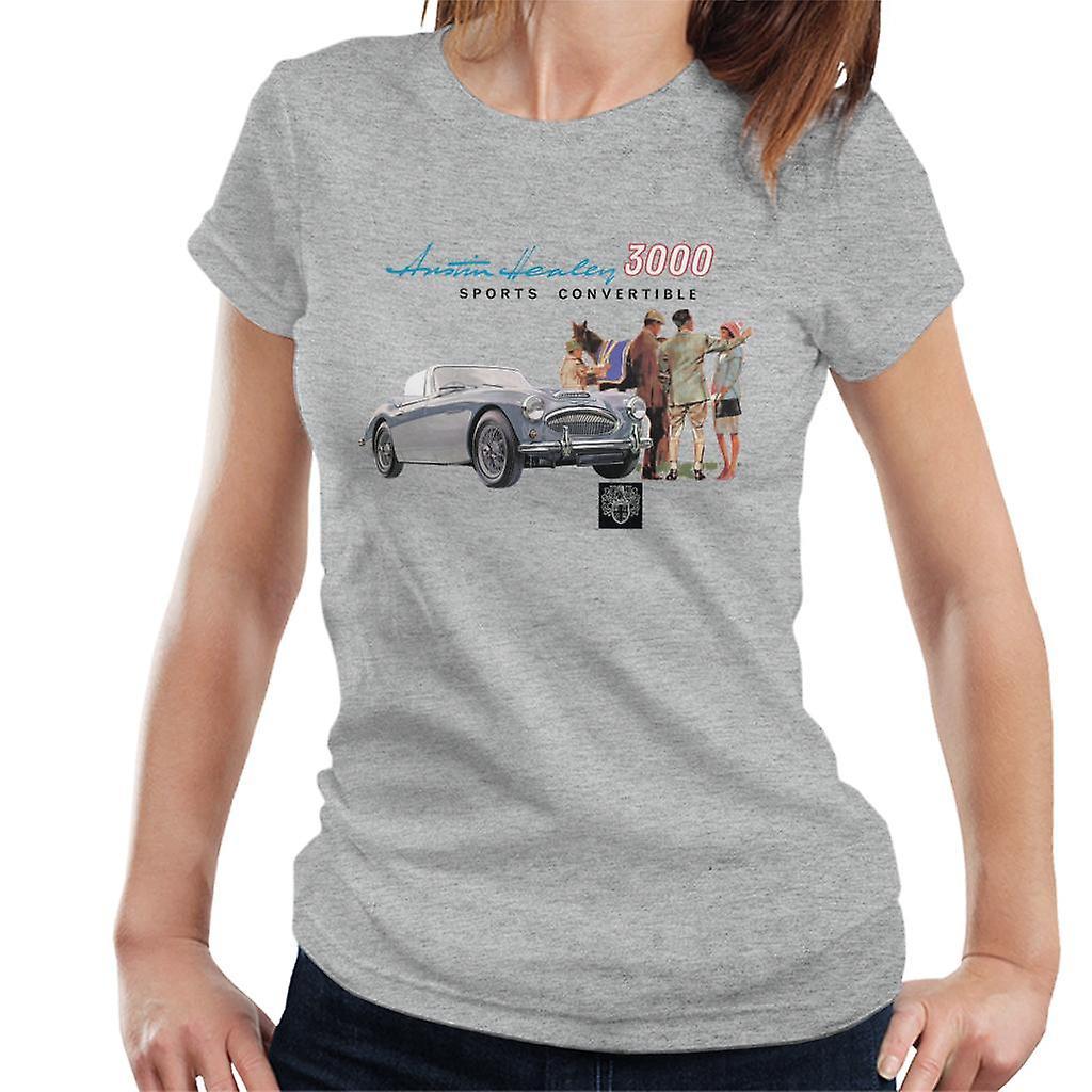 Austin Healey 3000 Sports Convertible British Motor Heritage Women's T-Shirt Heather Grey Large