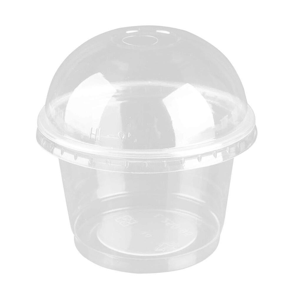 Guangzhou Yunlong Trading Co., 100pcs 250ml Disposable Salad Cup Transparent Plastic Dessert Bowl Container With Lid For Bar Cafe H As Shown