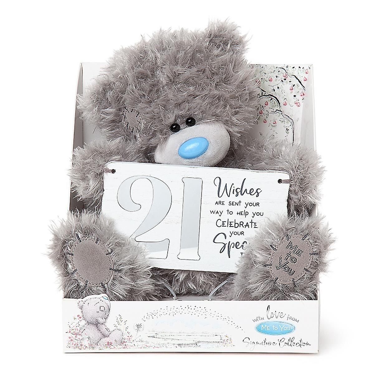 Me to You Tatty Teddy Bear Signature 21st Birthday - 9" Unisex Adult Grey