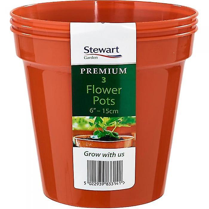 Stewart Premium Flower Pots (Pack Of 3) Brown One Size