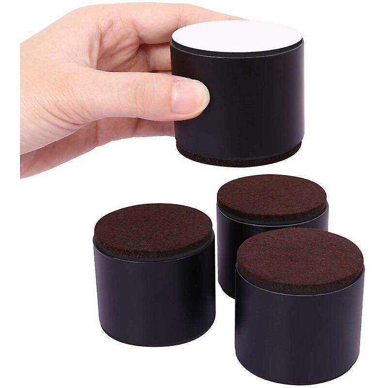 Dewenwils DWW-4 Pcs Rehausseurs de Meubles Adhesif Pieds de Lit Rond Hauteur 5cm Noir Pieds de Meubles pour Canap Armoire Table