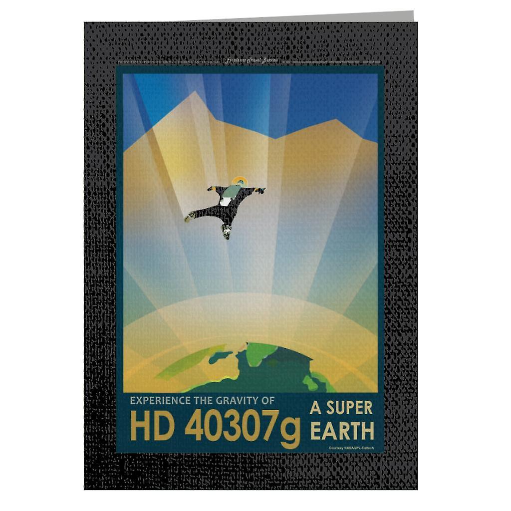 NASA HD 40307g A Super Earth Interplanetary Travel Poster Greeting Card Black 14.5 x 21cm