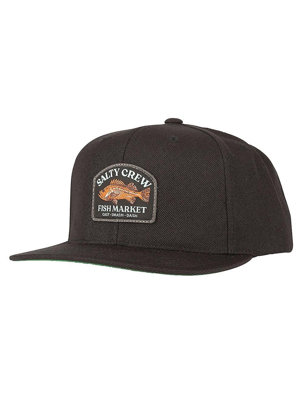 Men's Salty Crew Red Rock 6 Panel Hat - Black One Size