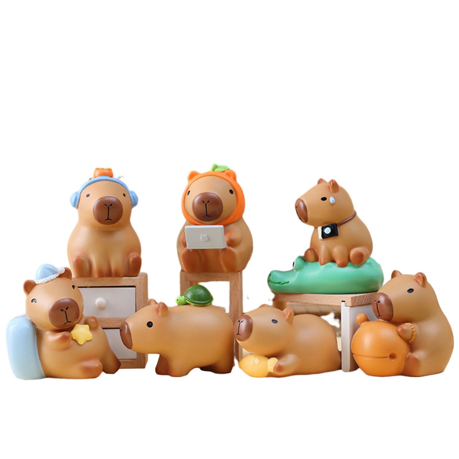 Cartoon Capybara Ornament Cute Resin Craft Animal Shape Toy Figure Figurine Statue Sculpture Desktop Decoration Kids Adults Birthday Gift Jiyuge A ...