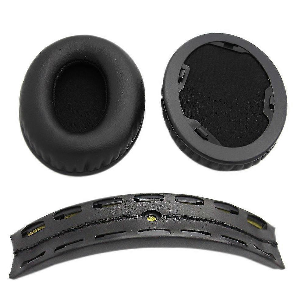 Yuysan 1 Pair Replacement Ear Pads + Headband Cushion For Beats By Dr Dre Studio 1.0 Headphone Black