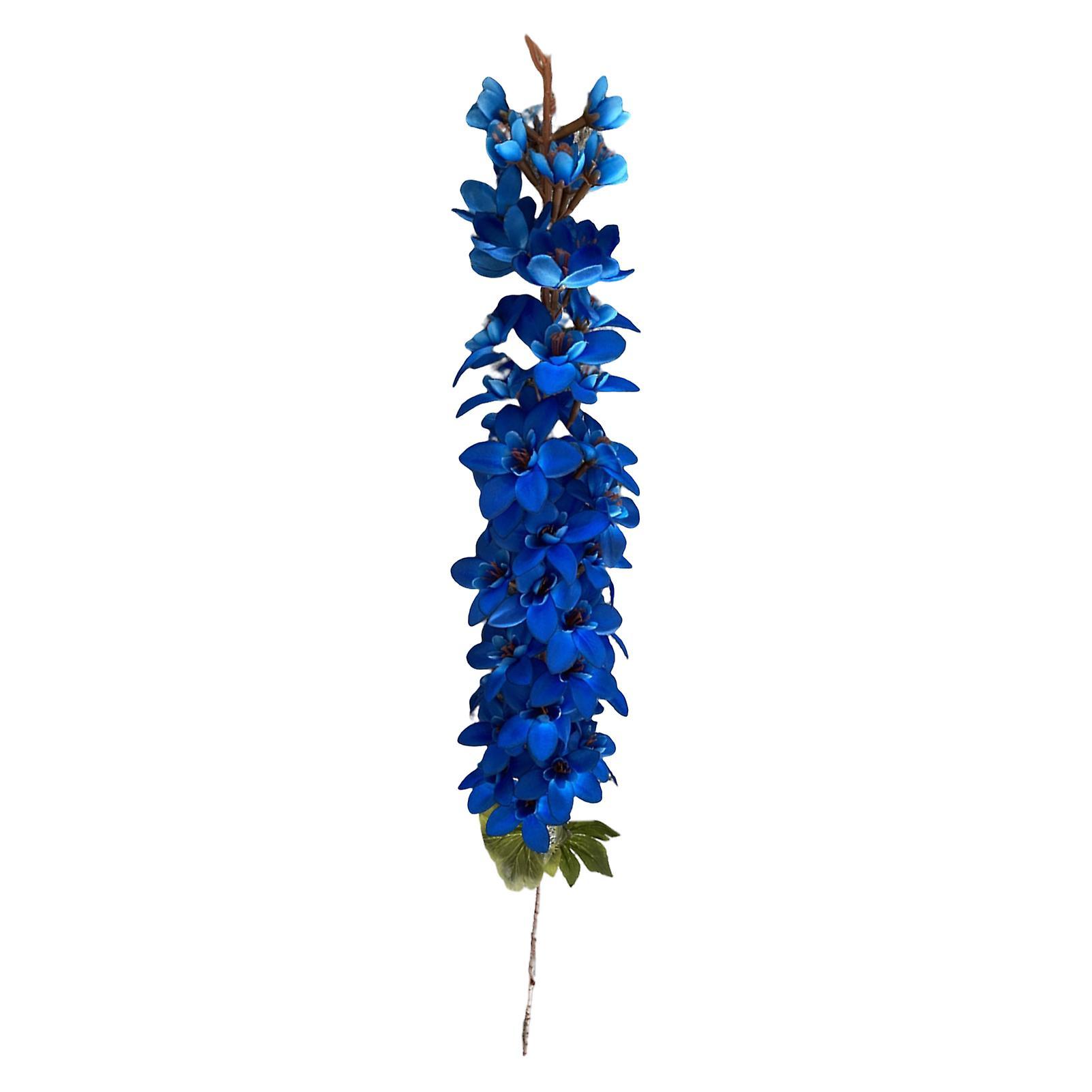 Naievear 1 Branch Fake Flower No Watering Lightweight Faux Long Stem Delphinium Simulation Flower Home Decor For Office Royal Blue